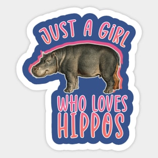 Just a girl who loves hippos. hippo lover Sticker